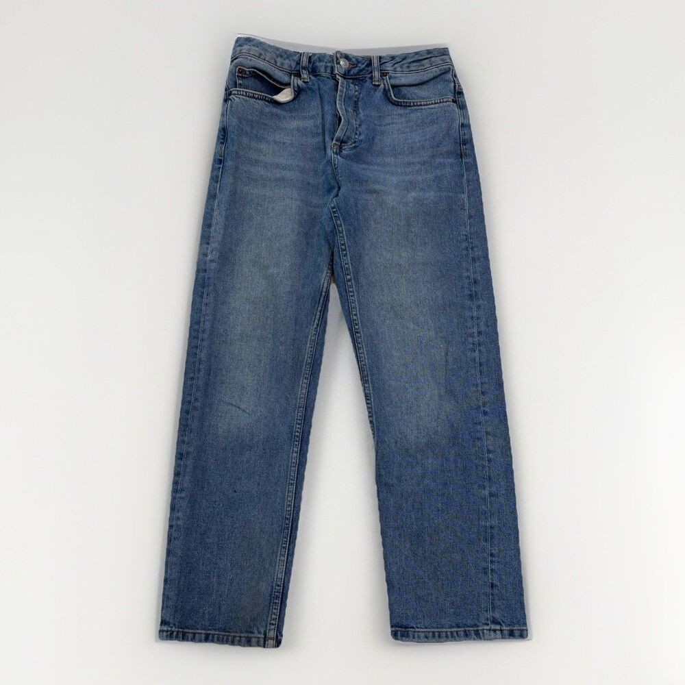 Topshop Jeans Womens Size 28 Moto Girlfriend Blue Denim High Rise